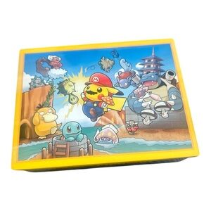 Mario Pikachu 2016 Metal Tin Collectible Storage Box Nintendo Pokemon NO CARDS